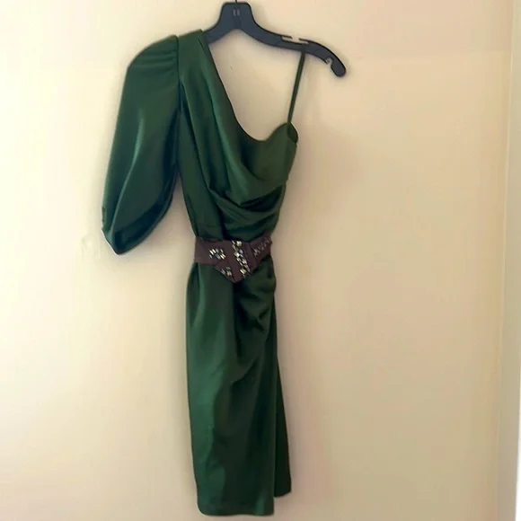 green emerald velvet dress Hand Painted Olive Green Dress From 'VARNAM' Collection – Malar Vikram